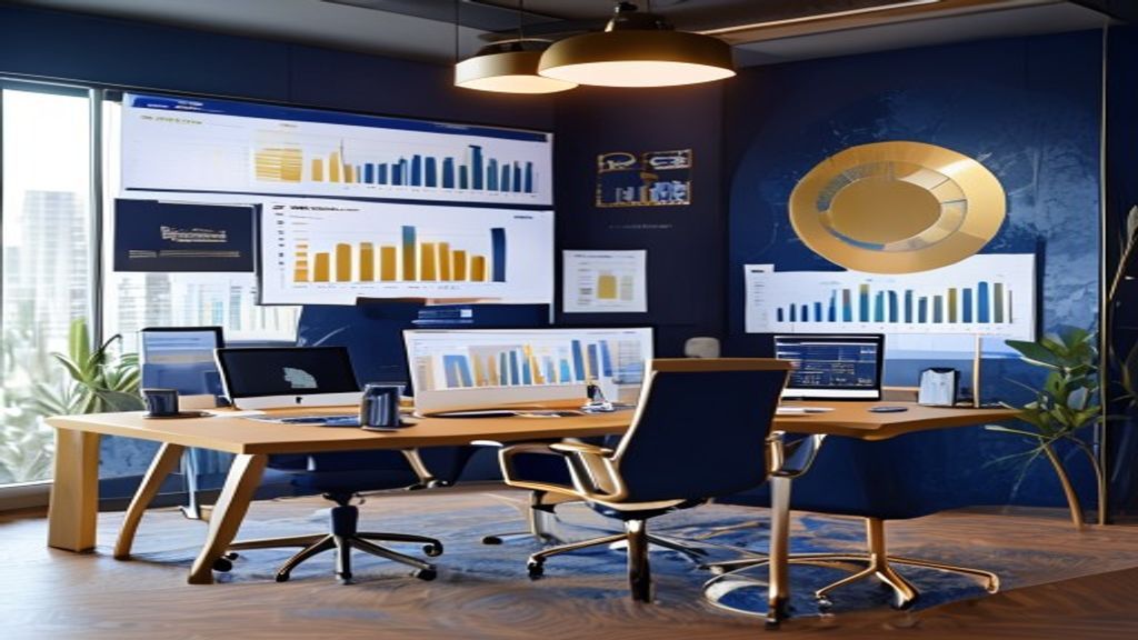 Strategic consulting boardroom with analytics dashboard